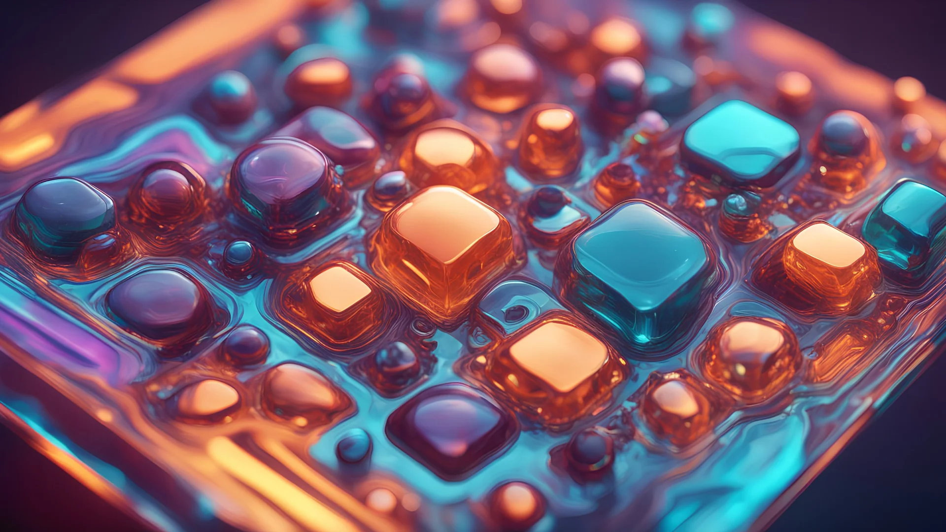 a medium quality digital illustration of a versatile substance ((resin)) showcased in different levels of refinement, representing its potential uses, concept art, abstract, colorful, texture, ambiguous, front view, close up, futuristic, technology, crypto, digital currency, blockchain, trending on Instagram.