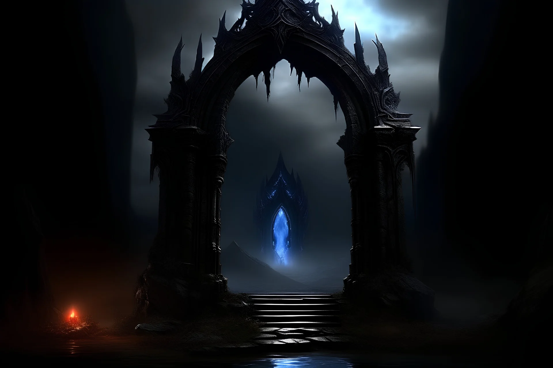 background dark, fantasy, hell gate