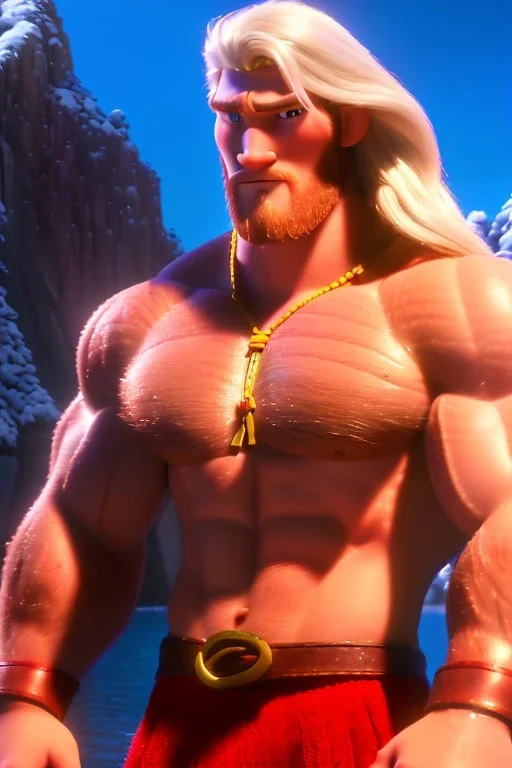 Ignore NSFW, teenager young rugged attractive slightly muscular fantasticly handsome blonde man, red briefs with yellow belt, hairy chest, (((visibly pisssing))) briefs, large erect visible boner peniss, photorealistic, artist Jay Anacleto, soft lighting, scruffy beard