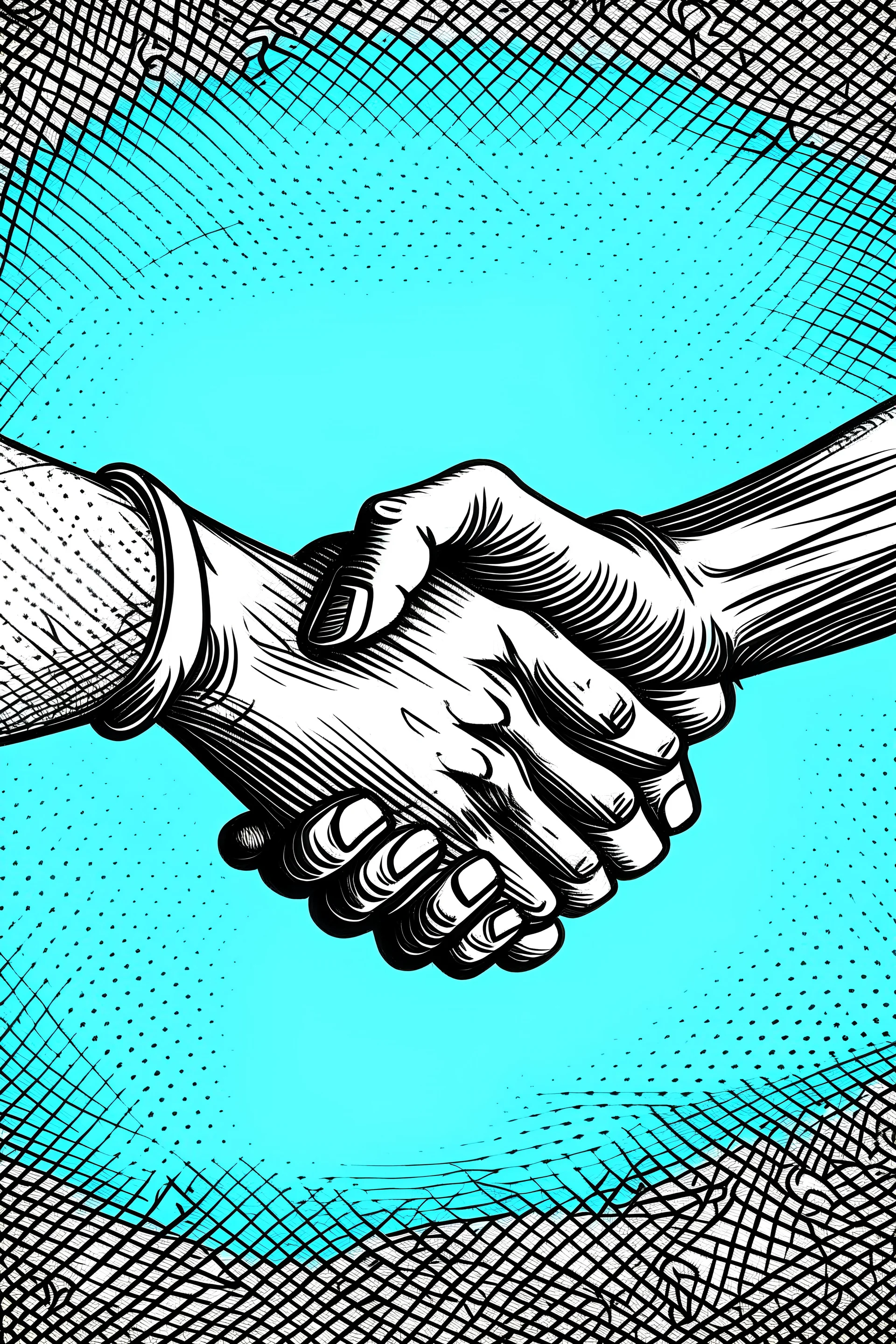 Handshake as a symbol of social help. colour ilustartion