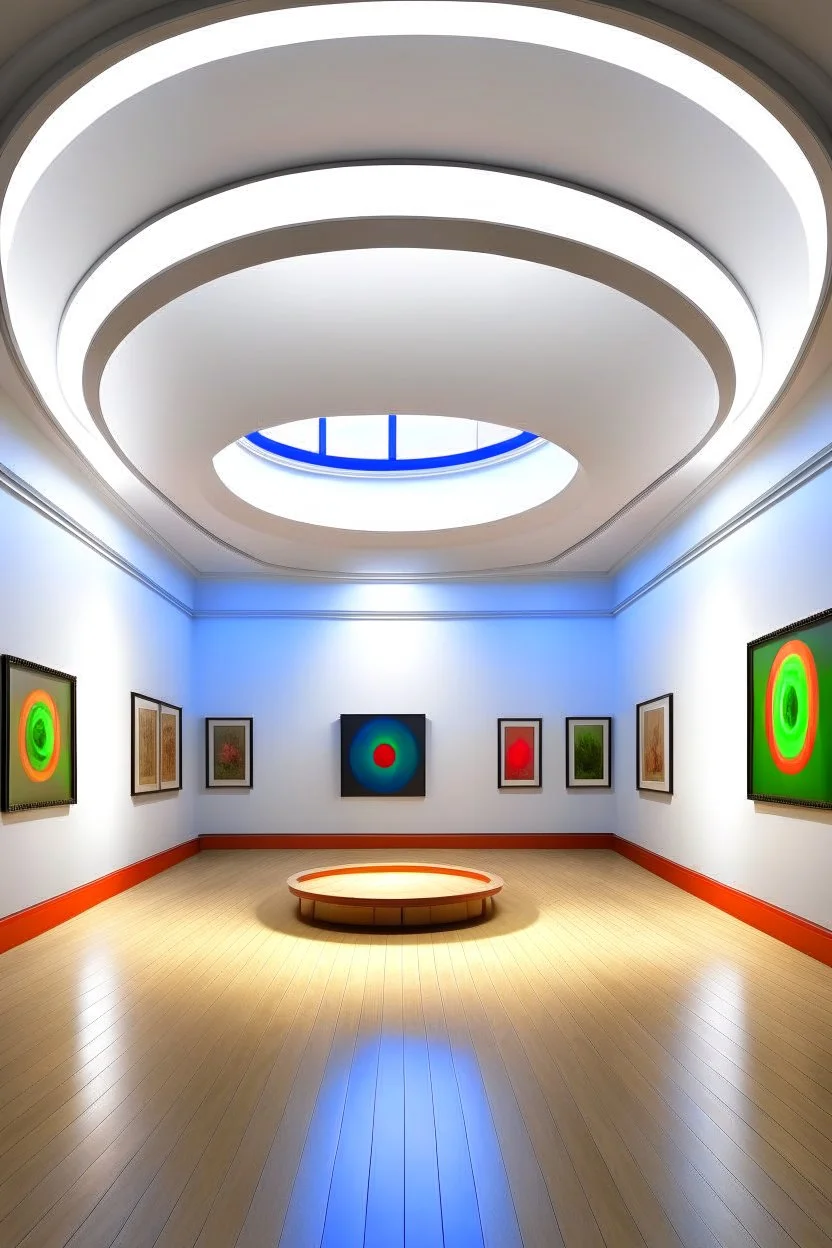 3D-shot Museum of Paintings The shape of the hall is oval without decoration