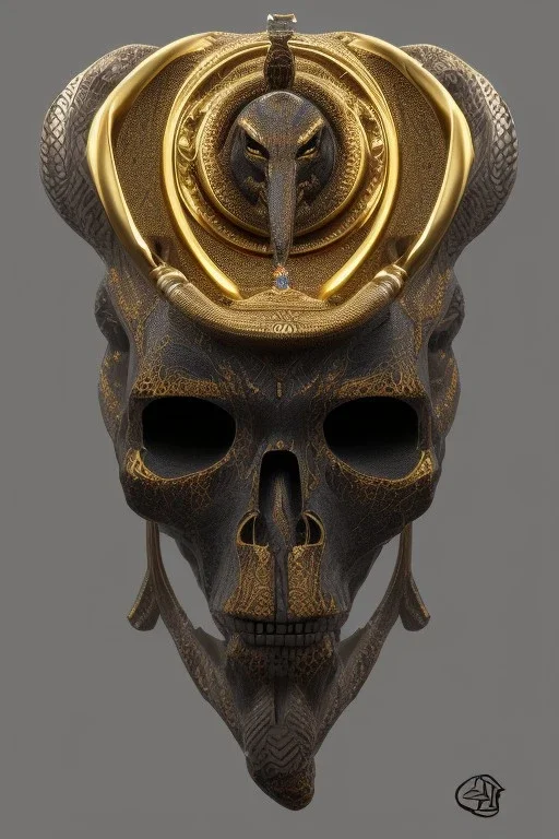 Anunnaki black male African Egyptian alien, cracks in the voodoo head, wicked, eyes, crown, Elephant, 8k, finely detailed, photo realistic, tiger turquoise skull head gold dragon space alien snow skeleton gold olmec silver crown silver eyes