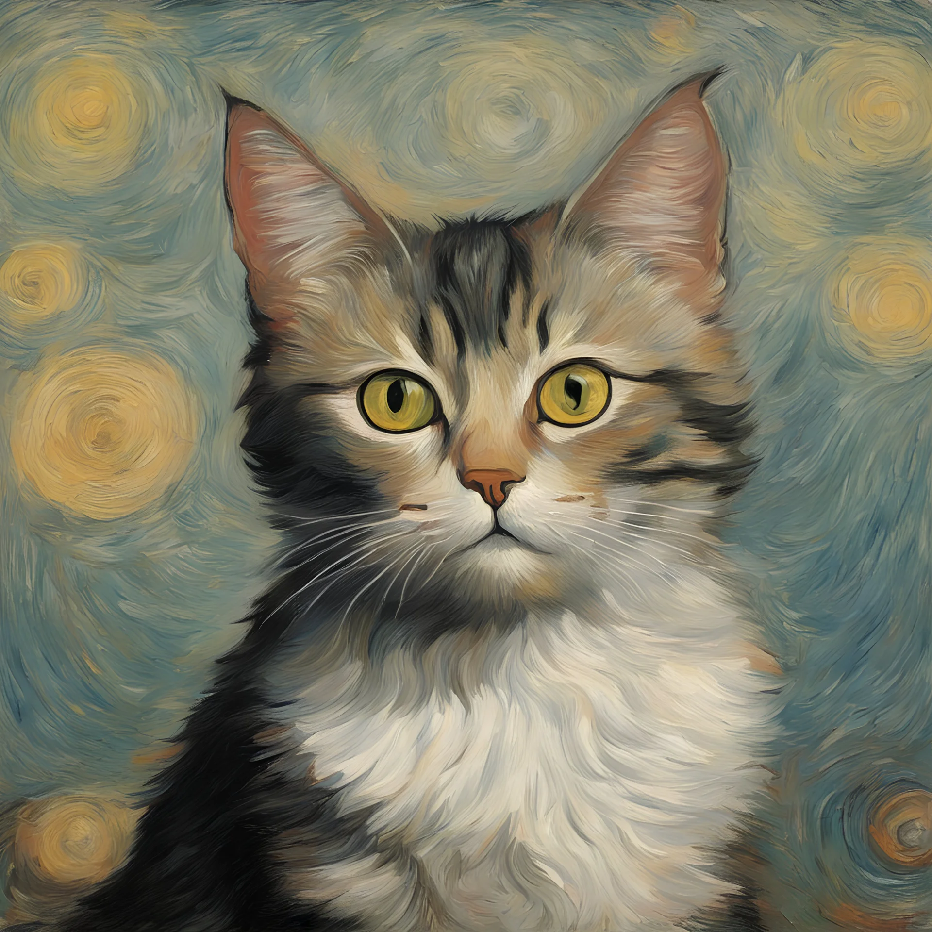 Portrait of a cat by Van Gogh