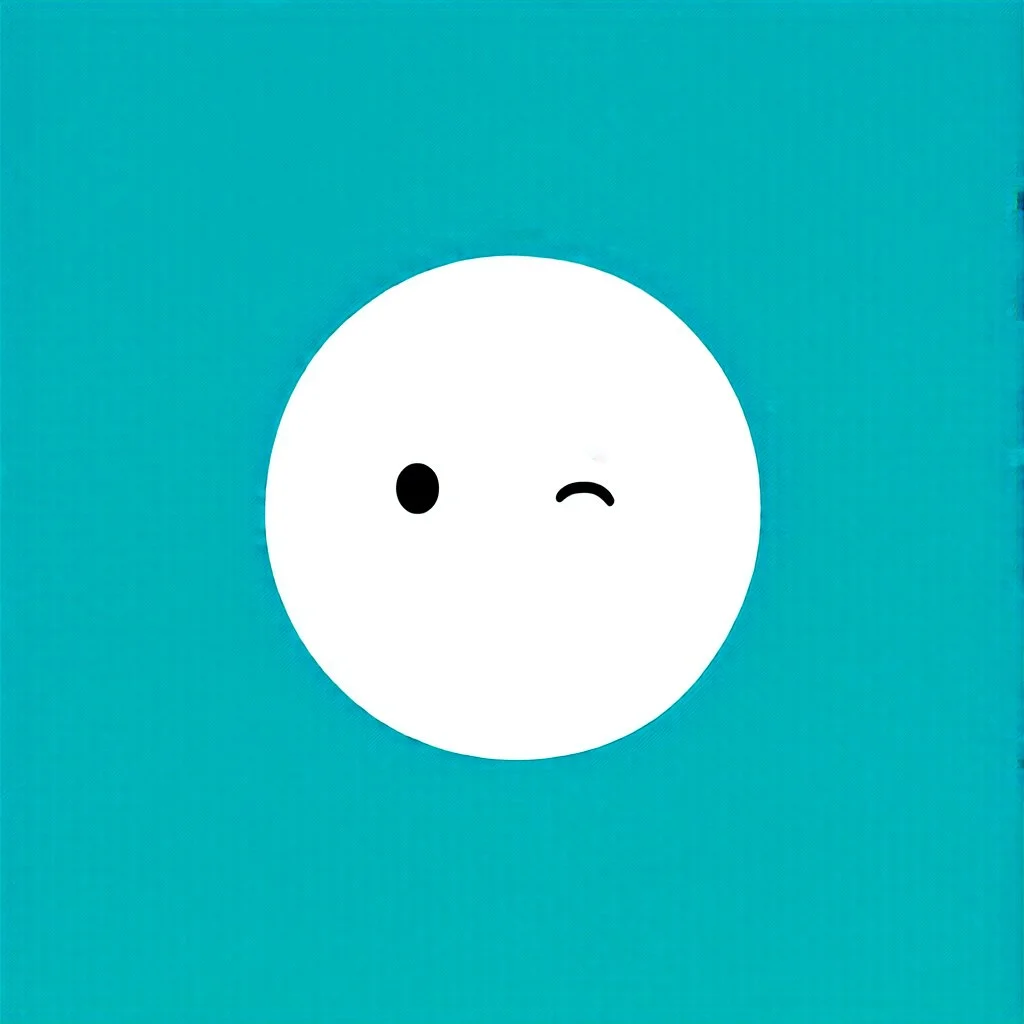 AI LOGO simple, winking face