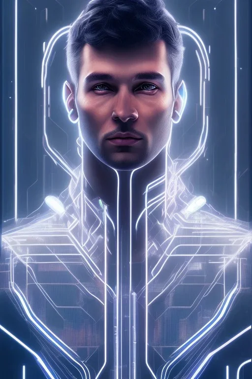 cyberpunk, head, men, portrai, tron