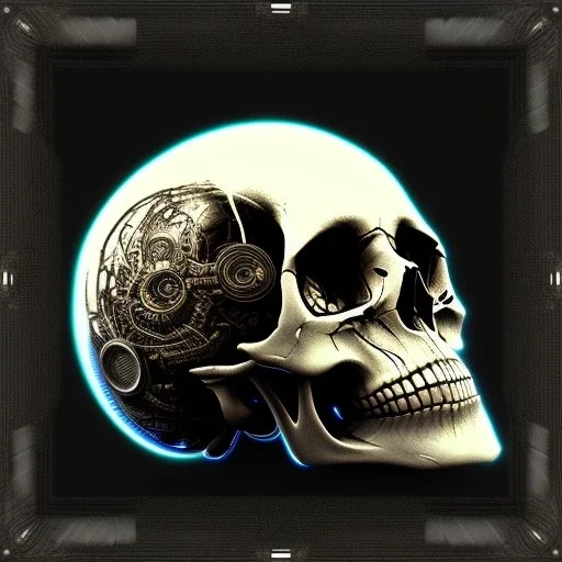 cyberpunk style ink ball skull picture in detailed frame, big black eyes, unreal engine 5, 8k resolution, photorealistic, ultra detailed, frame extreme accurate