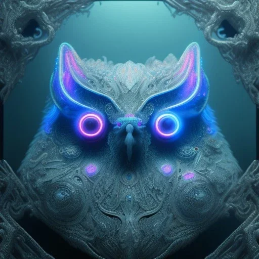 intricate details, realistic, octane, unreal engine, portrait, natural lighting,insanely, elegant, blue neon wearing,neon lighting, detail, bokeh, fantasy art style, volumetric lighting, extreme detail, Photorealism, High detail, Hyper realistic Owl in forest, macro lens blur,abstract paint, sharp focus, 85mm, polaroid, cinematic, cinema4d, HDR, 8k