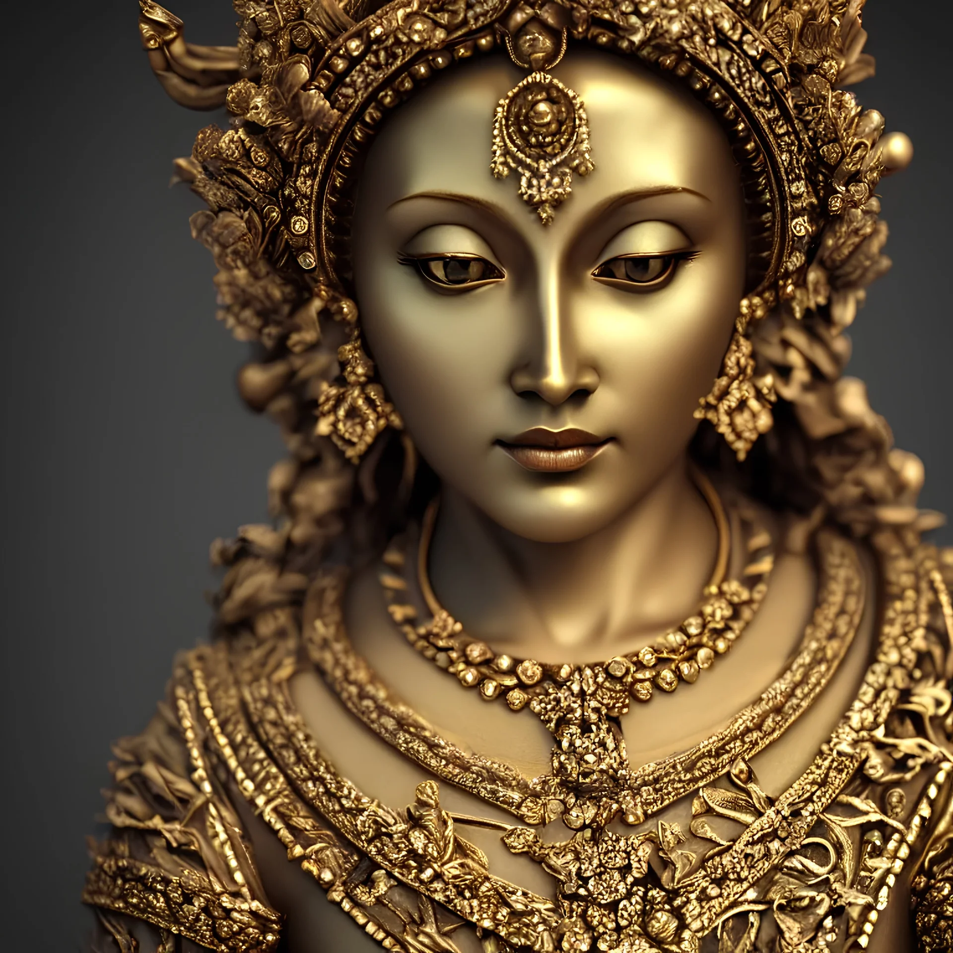 Eerie, otherworldly, magnificent goddes portrait, majestic, Realistic photography, incredibly detailed, ultra high resolution, 8k, complex 3d render, cinema 4d.