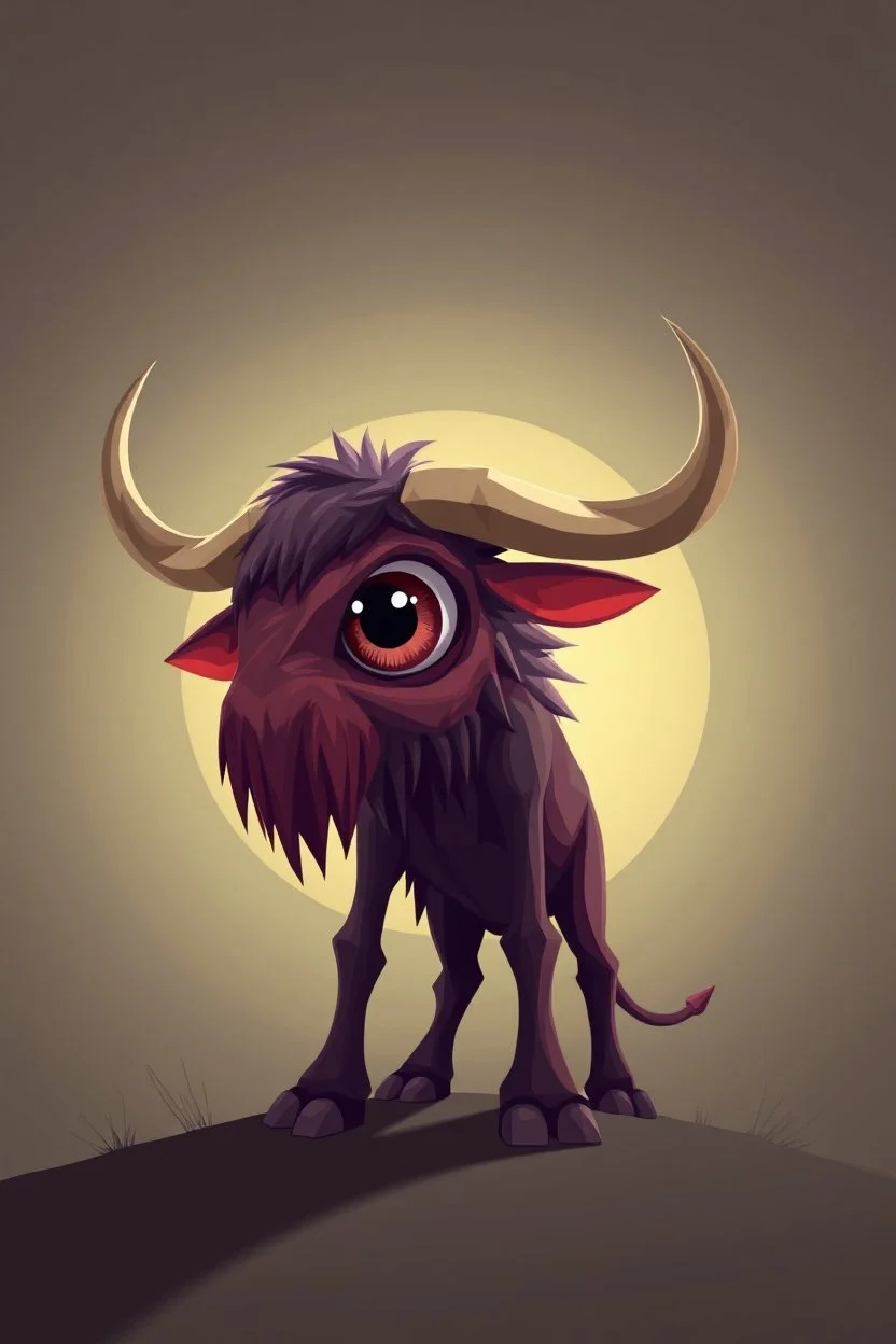 hi poly Stampeding One big eye in the middle like a kyclope Minotaur T pose just the character and simple background
