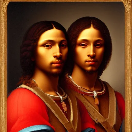 wealthy African American young brothers by Leonardo da Vinci