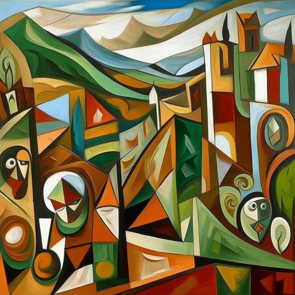 picasso landscape more browns cubism