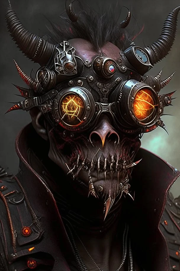 dark demon monster humanoid artificer steampunk engineer sunglasses