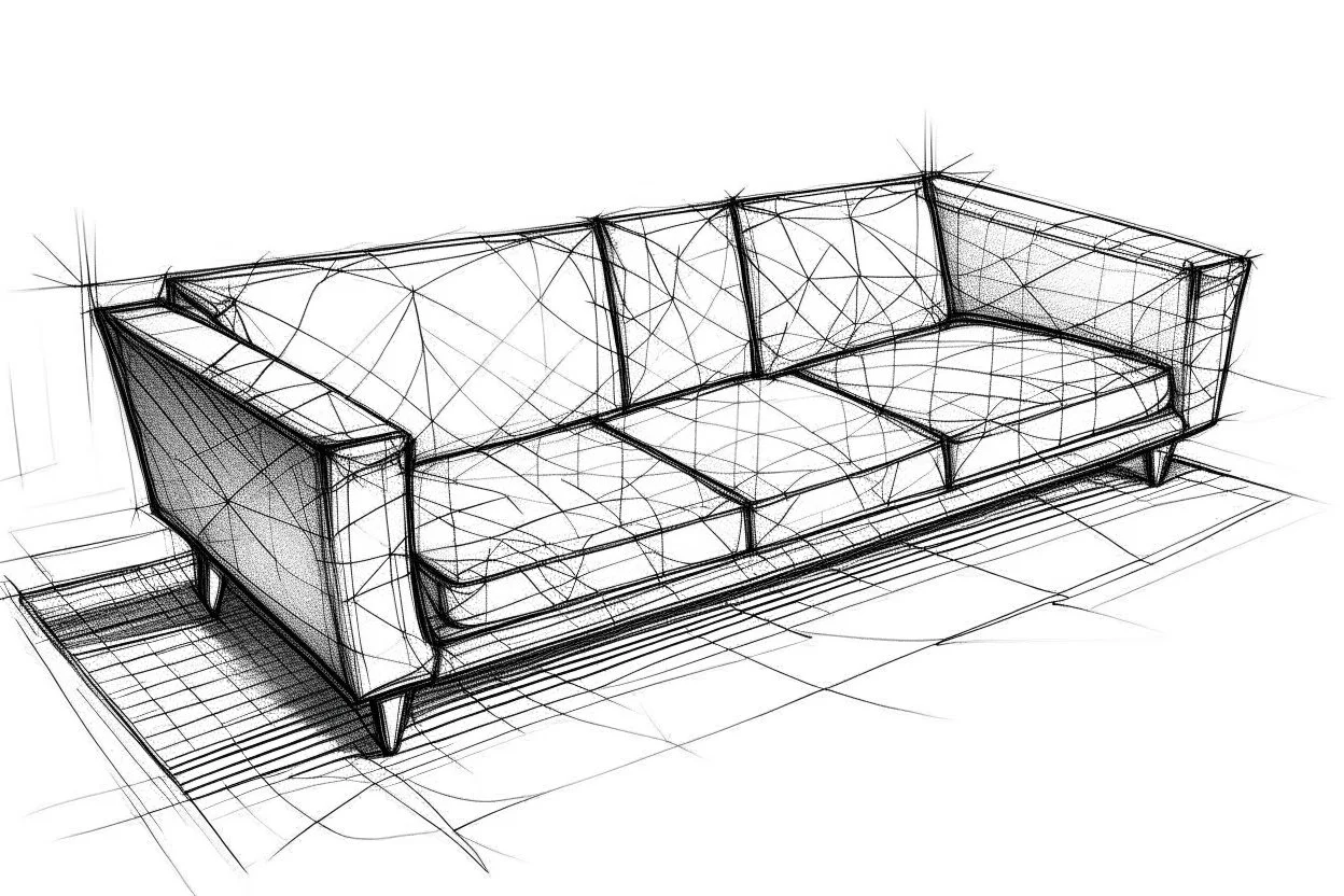 “sofa” Diamond Sketch with white background