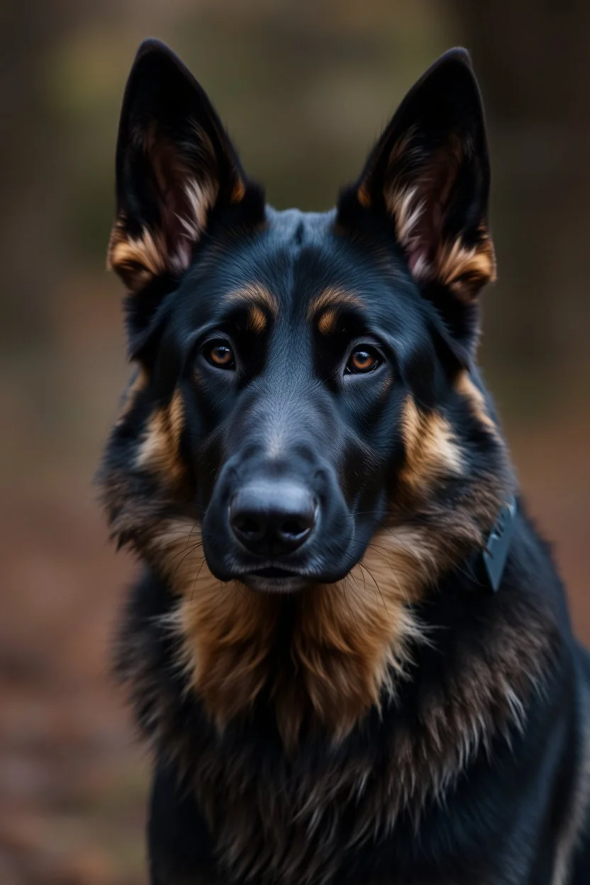 Portrait of a dark german shepherd dark skin male