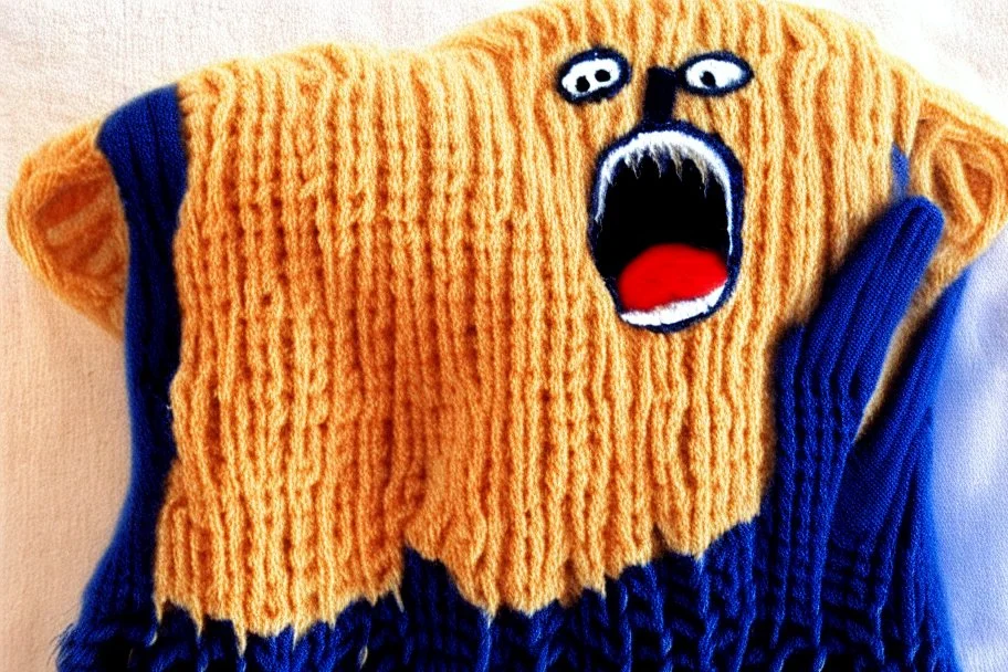 Knitted the scream cat Edvard Munch the scream