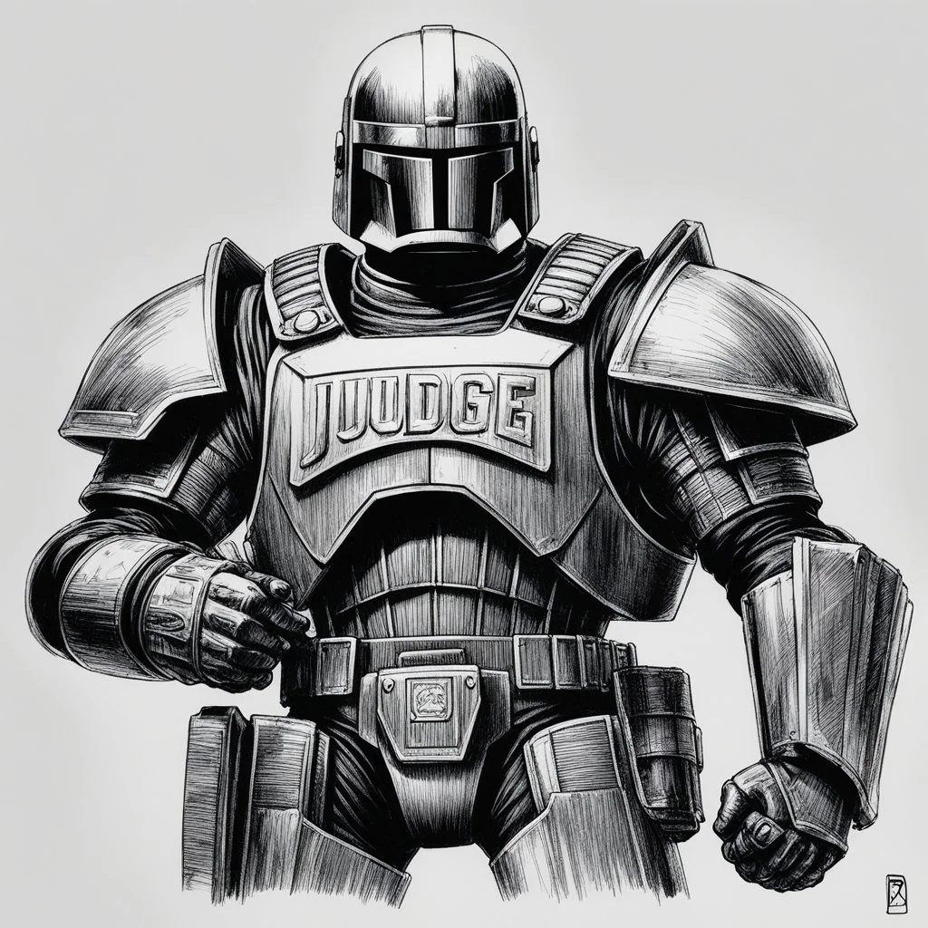 X-ray of Judge Dredd by Carlos Ezquerra.