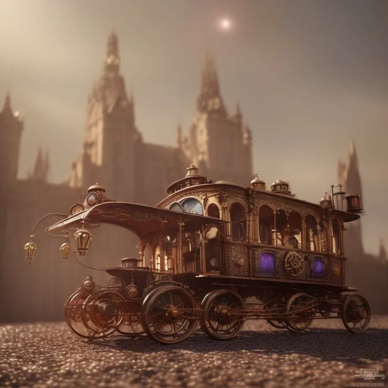 Steampunk carriage for royalty colorful