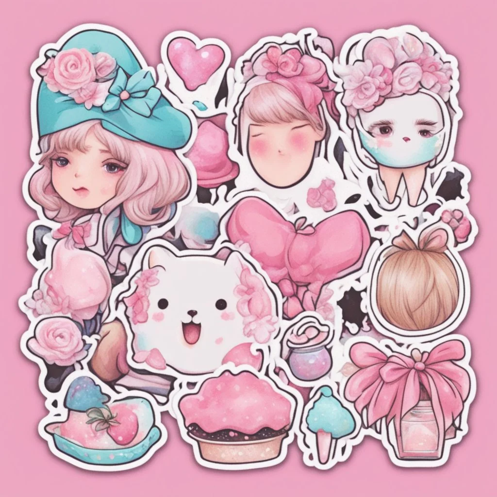 aesthetic girly stickers template