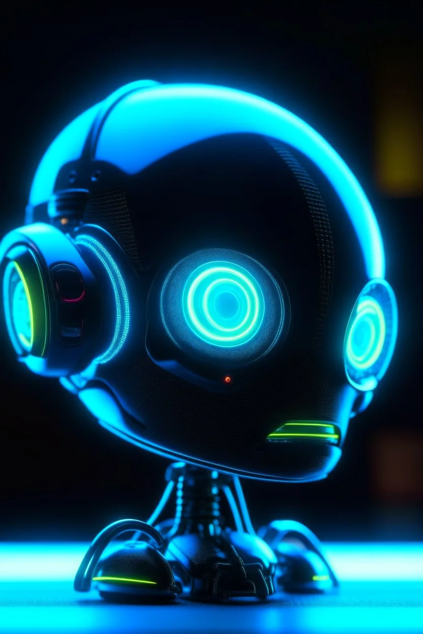 cute tron neon robot head with monocle, adorable cute chat robot with short punk hair and real human reflective eyes, tron world, its such a perfect day, motion blur, smoke, 8k, downlight, soft light, depth of field, photorealism, trending on art station, lotsa detail