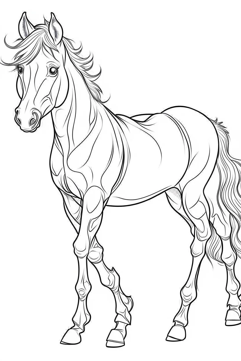 outline art for Foal (Horse) coloring pages with sitch, white background, Sketch style, full body, only use outline, toddlers style, clean line art, white background, no shadows and clear and well outlined.