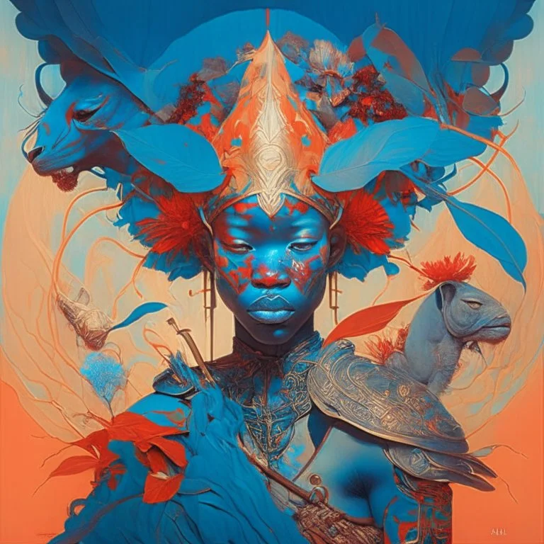 dream of portrait of warrior africa by james jean