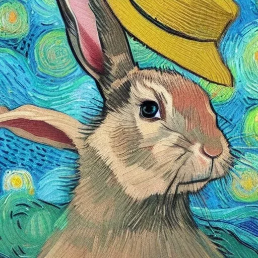 rabbit in cell Van Gogh