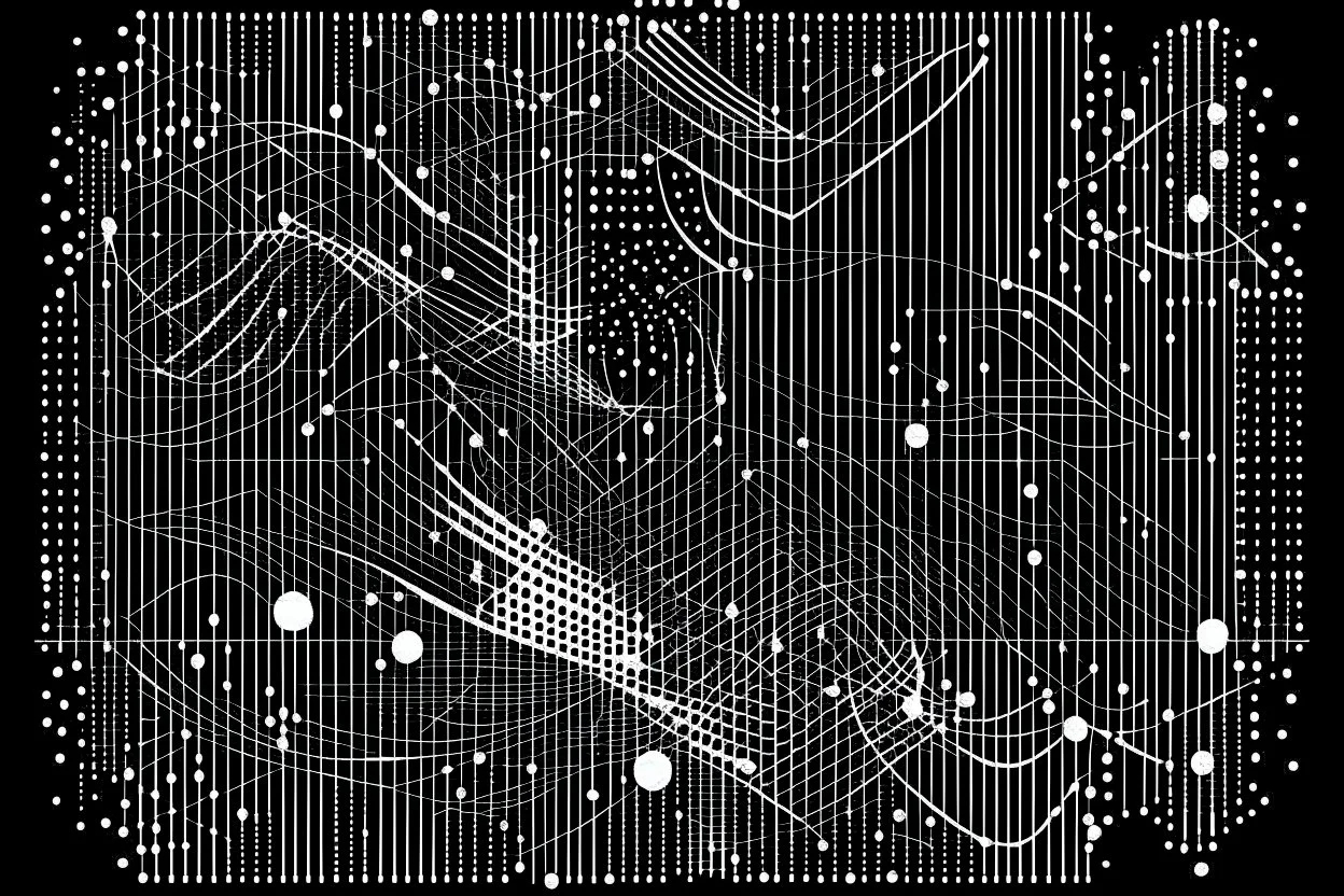 Cypher culture represented as lines and dots abstract shapes