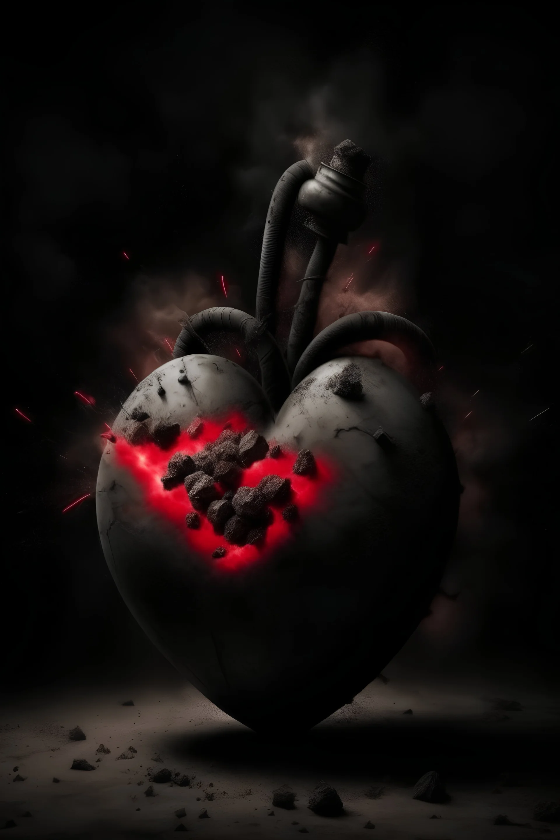 A heart bound by a bomb, burdened with worries