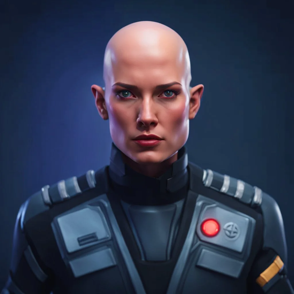 a bold and heroic bald male Corellian pilot in black and metallic grey First Order special forces gear meets a female Jedi Master in ancient, mystical temple, hyperdetailed, dynamic lighting, hyperdetailed background, 8k resolution, volumetric lighting, light skin, fully symmetric details