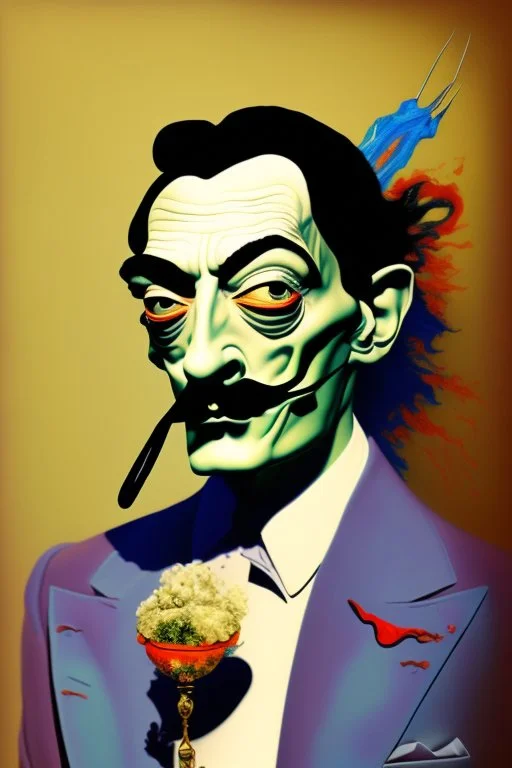 Potrait of dali as dali style paint