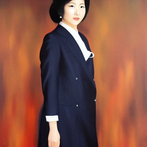 Full body portrait, painting, medium shot lady OshareKei