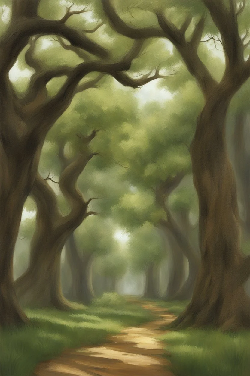 ultra photo realistic tree scenery painting