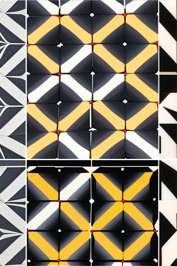 Roger Penrose’s aperiodic tiles. Left: Rhombuses, or “rhombs.” Right: Kites and darts.