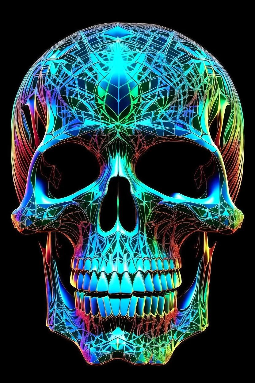 Stereoscope pattern image of an holographic skull