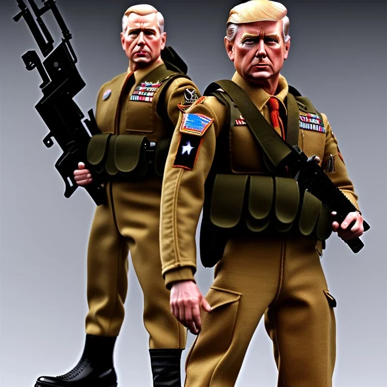 G.I. Joe toy doll army soldier Donald Trump face, guns ,boots, helmet