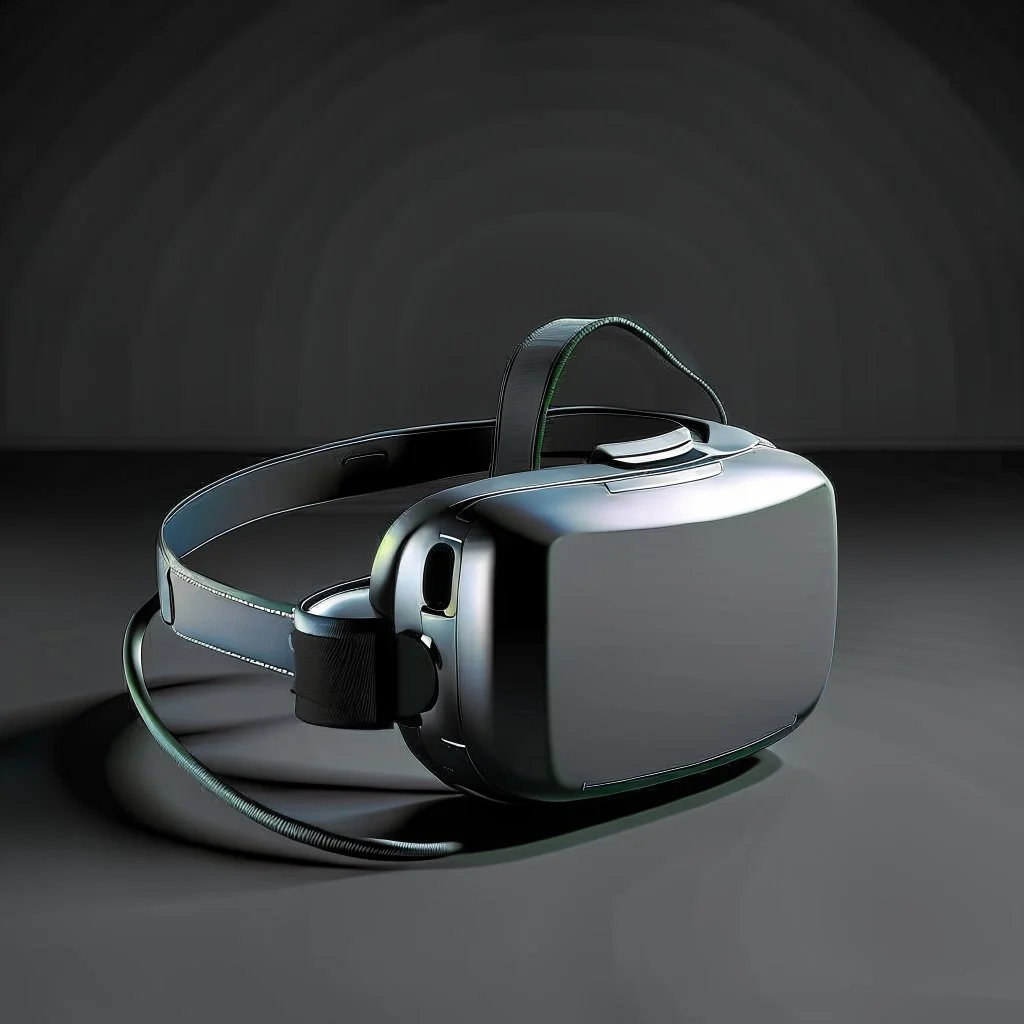 VR headset gray background