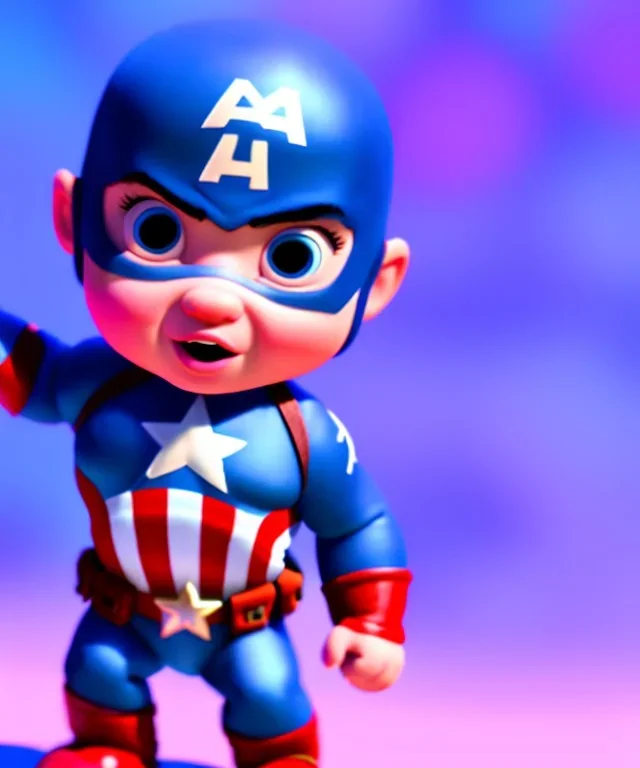 Baby captain america, full body, bokeh