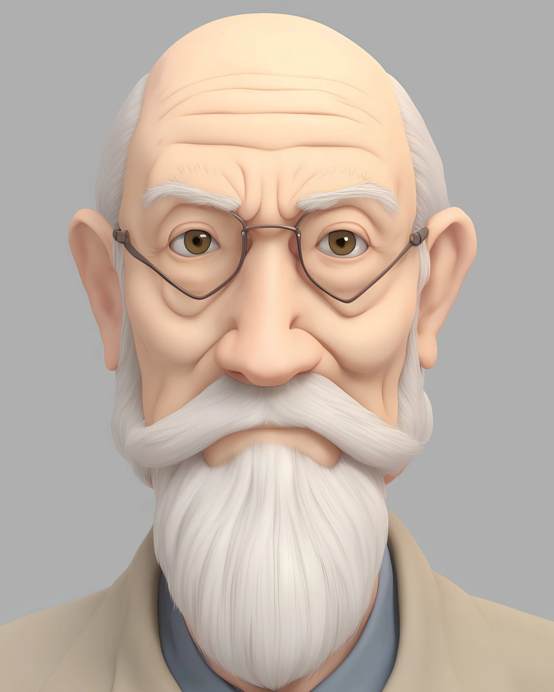 Old man. 3d anime