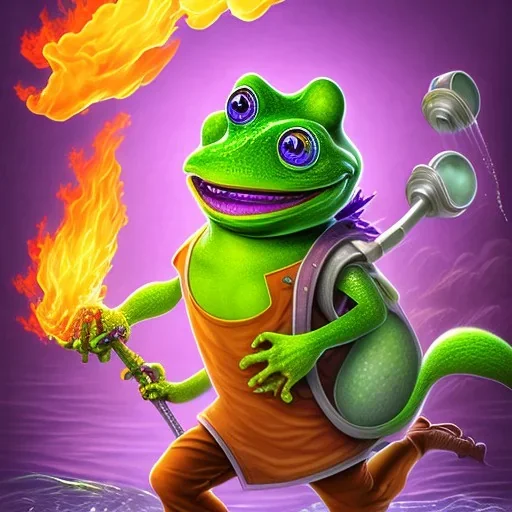 Washing machine on fire purpletone crazyfrog highlighted very detailed painting