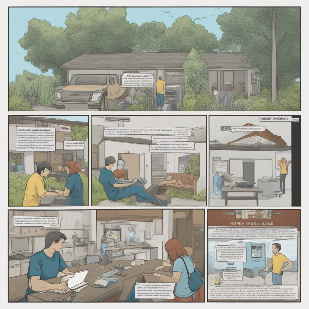 **Content Art:** An interactive comic strip on social media platforms allows users to choose actions for a disaster-affected family. Each choice leads to different outcomes, highlighting the importance of informed decision-making during emergencies (preparedness, evacuation routes). **Appearance:** Each of these gender neutral art ideas is designed to shed light on the critical work done by various organizations in disaster management and relief operations. They aim to foster a deeper understand