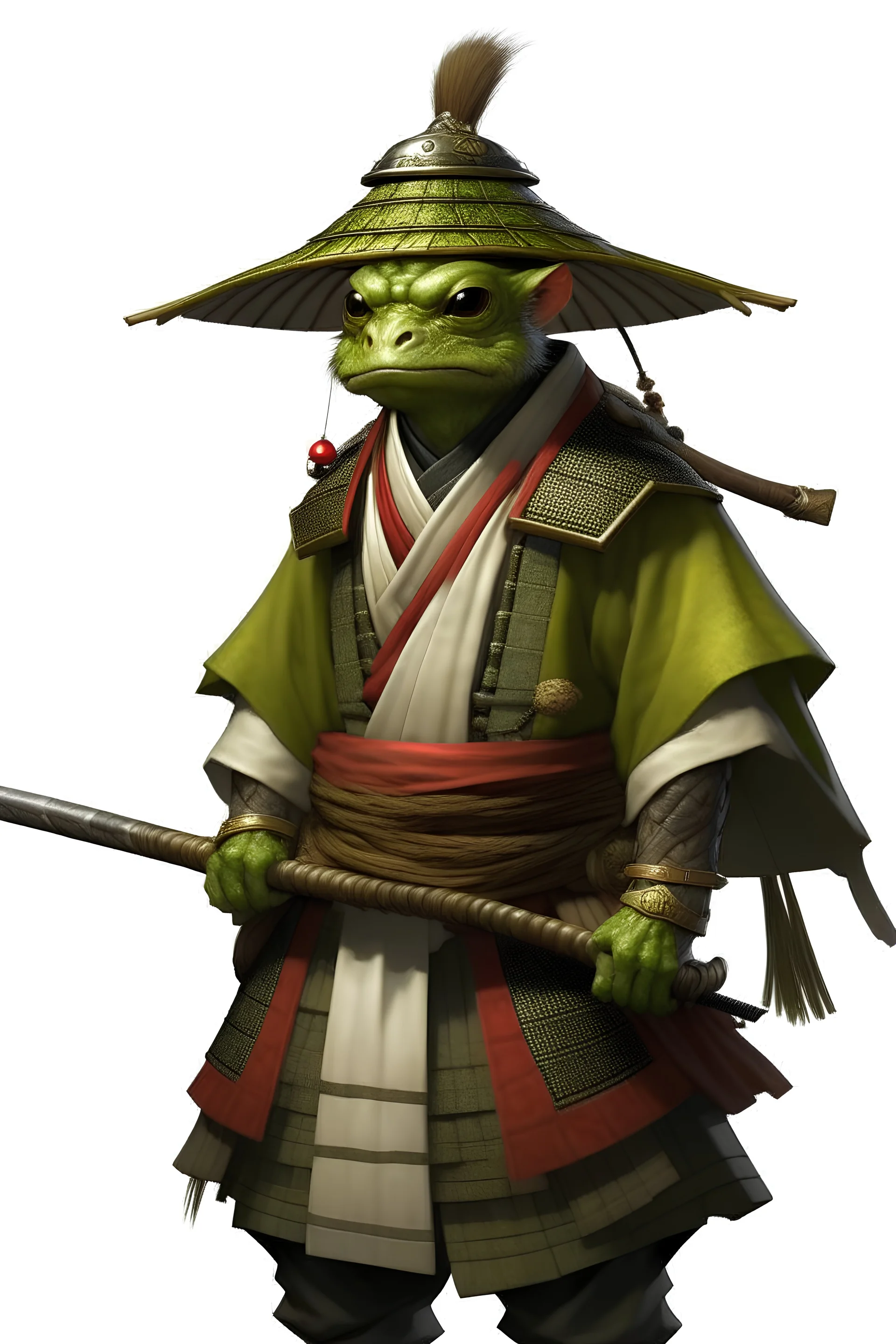 Add a samurai hat over the head