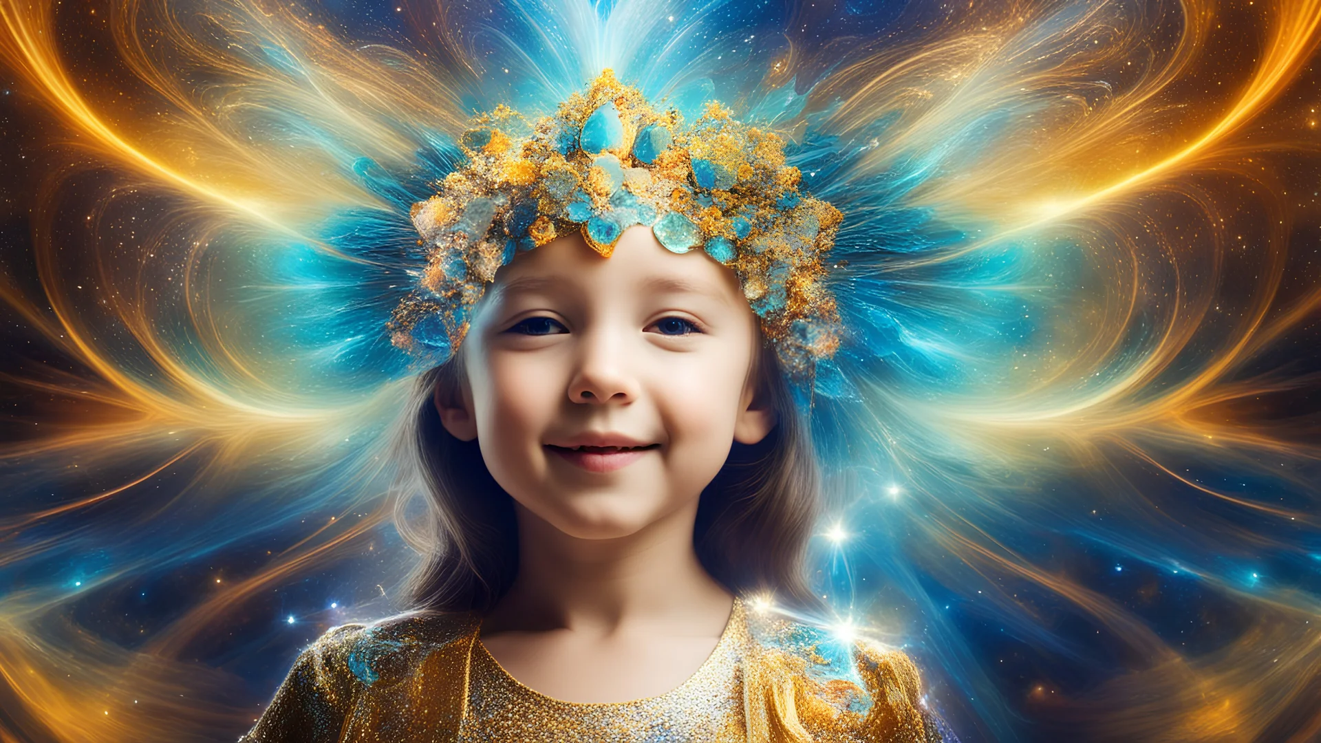 1066. Abstract fantasy: telepathy, one young child, chrysalids, Wyndham, delight, empathy, smiling, harmony, ecstasy, award-winning photograph, abstract image, beautiful composition, science-fiction, beautiful, wonder, joy, happiness, richness, the power of thought, love, joy, personal faith in God