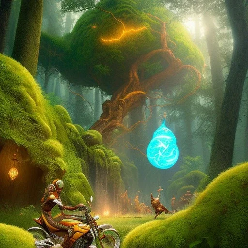 big dhalsim flying through forest, 4k, Highly Detailed, perfect eyes, Digital Illustration, Cinematic Lighting, Realistic, Sharp Focus, Centered, Beautifully Lit, Bioluminescent by Stanley Artgerm Lau