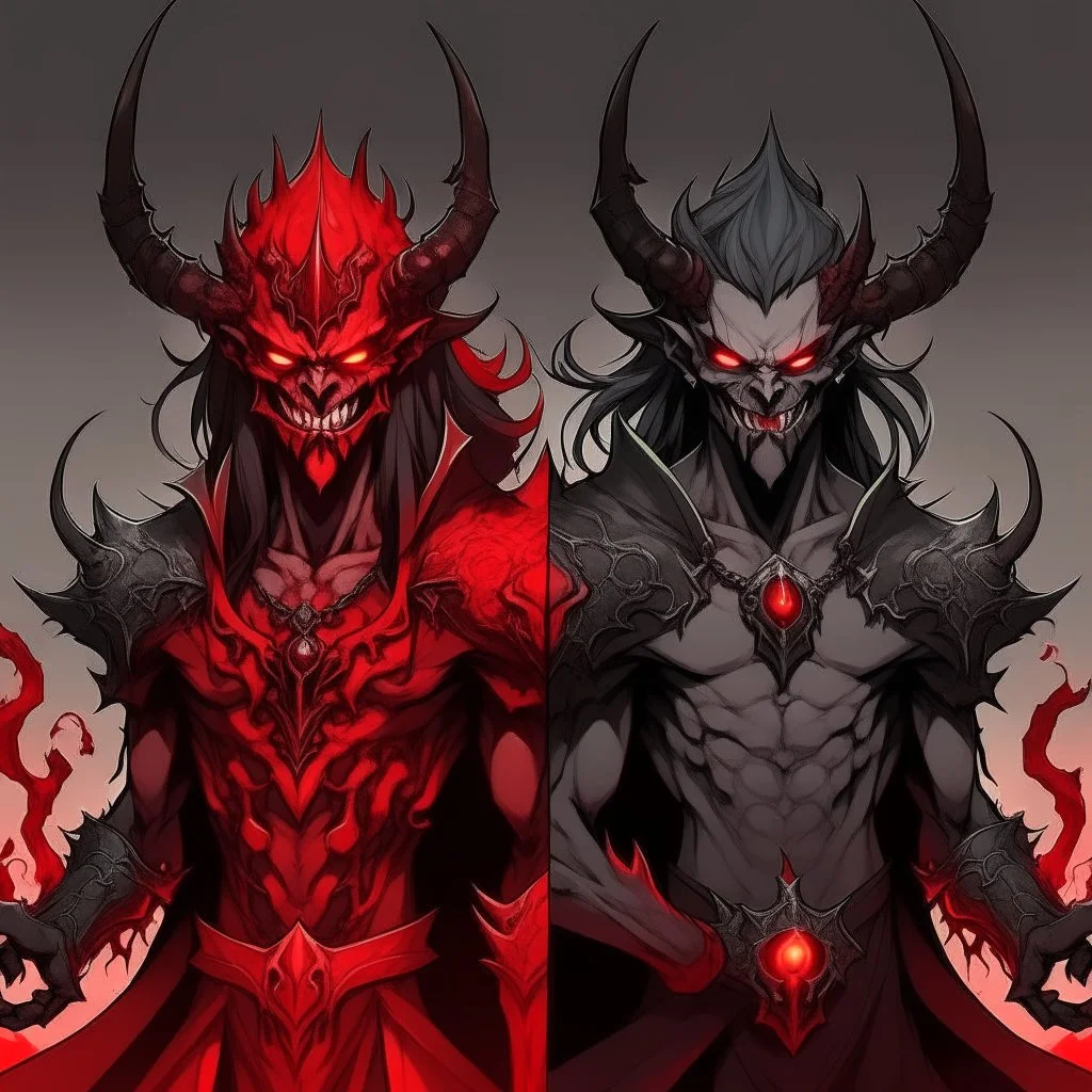 Black demon and red demon and dimond dimen