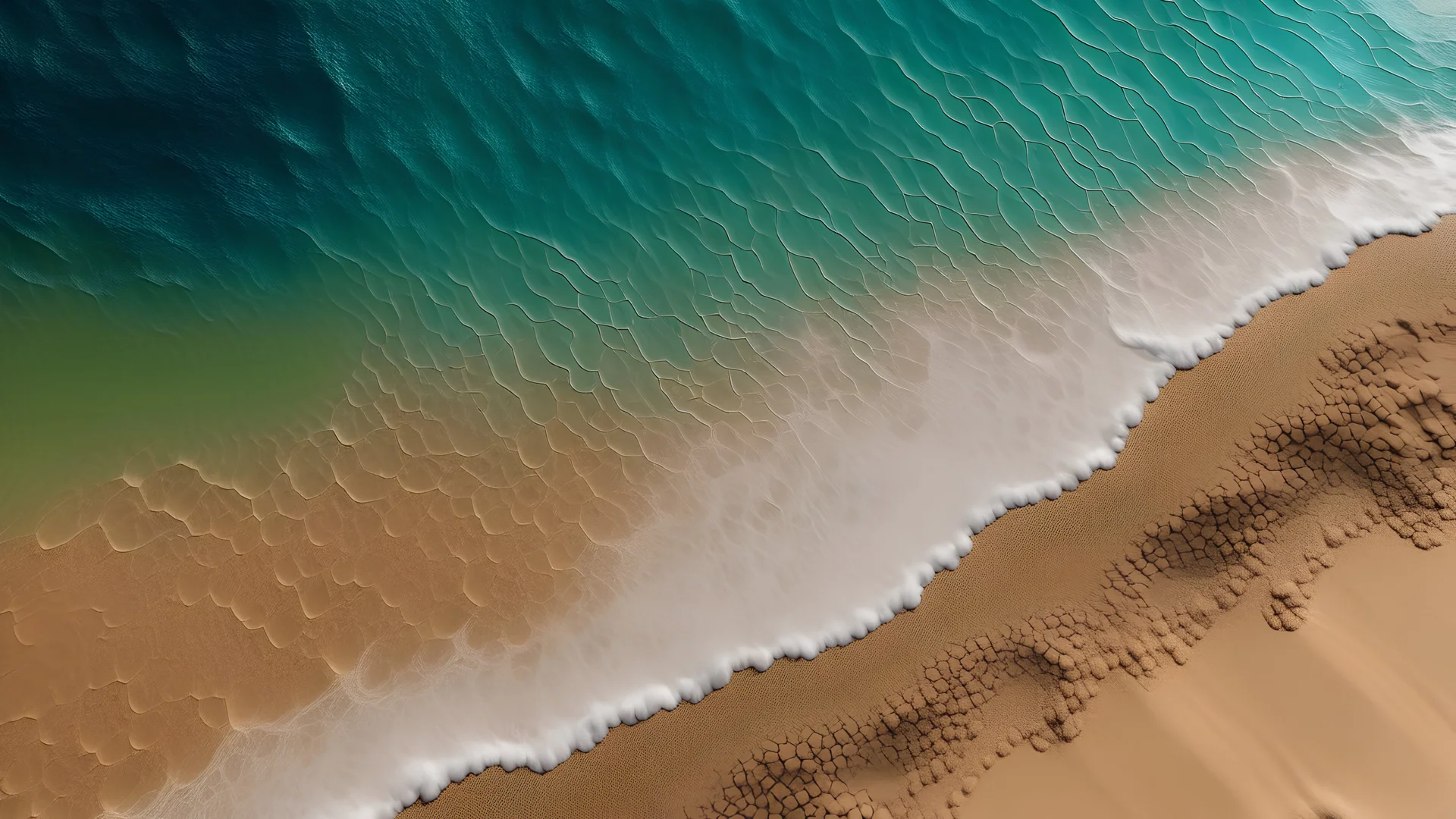 l'eau sur du sable vu du dessus