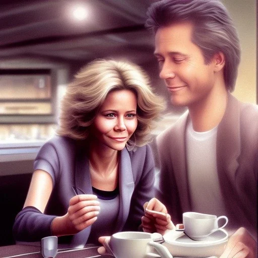 Me having coffee with a happy Meg Ryan