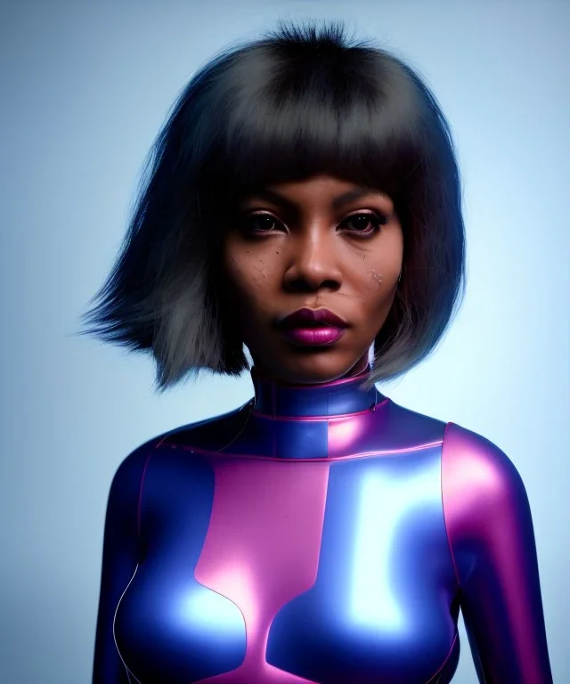 Artist, young tina turner, android woman, sweet, clean skin, long hair, circuits, ghost in the shell, latex coat, feather, cyber punk, neon, bamboo, blood, portrait, studio photo, unreal engine 5, soft color, 16 bit, god lights, ray tracing, RTX, lumen lighting, ultra deatail, volumetric lighting, 3d, finely drawn, hd.