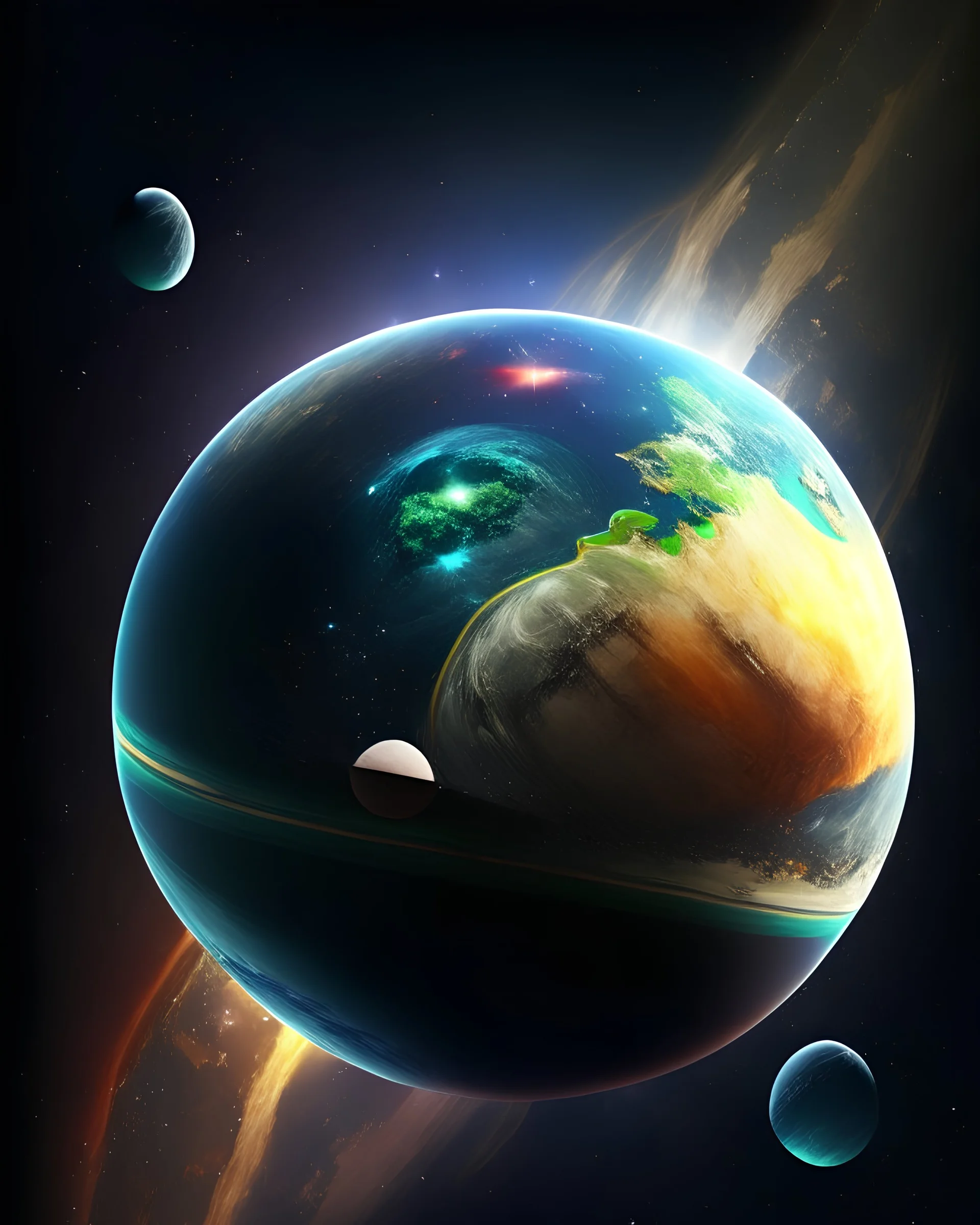 planet in space, keep the same ratio of the planet and adjust the planet enviroment in 100 unique generations
