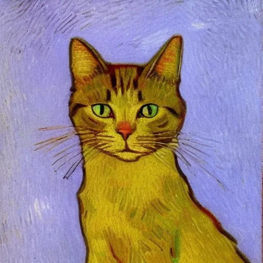 Portrait of a cat by Van Gogh