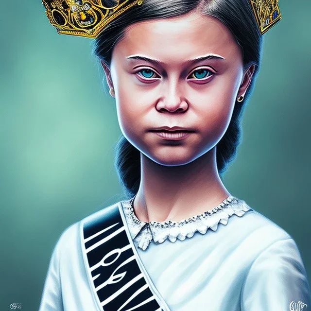 portrait of Greta Thunberg miss universe